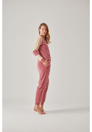 Pamuk 24123 Parçalı Kadife Kadın Pijama Takımı 001