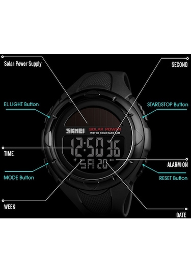 Skmei 1405 Solar 50 M Dalış Spor Erkek Kol Saati 001