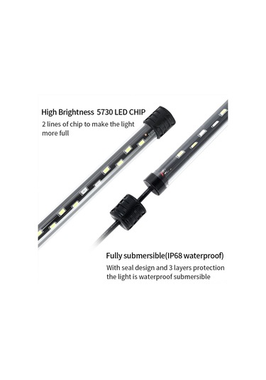 Xindoker Led Akvaryum Aydınlatması Beyaz Işık 58cm - Parlak Ve Güvenli Su Ormanı Görünümü, Avrupa Standartı Beyaz