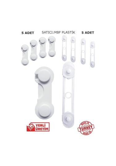 İdeal Baby Çocuk Çekmece Kilidi Ve Dolap Kilidi Bebek Güvenlik Koruma Kilidi Koruyucu Kilit 10 Adet