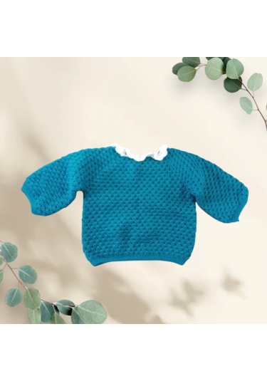 El İşi Yün Hırka Petrol Yeşili