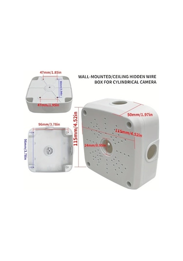 Meridiangoods 130x130x50mm 3'lü Paket 5 İnç Güvenlik Kamerası Su Geçirmez Montaj Kutusu Abs Duvar Tipi