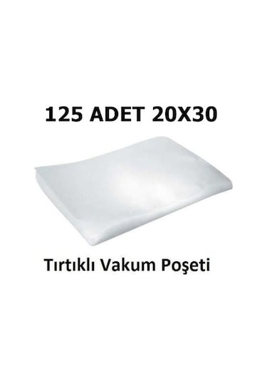 Tırtıklı Vakum Makinesi Poşeti Torbası 20 x 30 CM - 125 Adet
