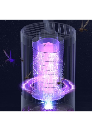 Hfambition Usb Girişli Evcil Mosquito Öldürücü - 360 Işık Çekim, Turbo Süper Emme, Yüksek Gerilim Şoku İle Fiziksel Öldürme - Mavi