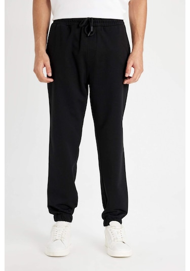 DeFacto Regular Fit Eşofman Altı Cepli Basic Düz Beli Bağcıklı Lastikli Paça D4416AX24AUBK81