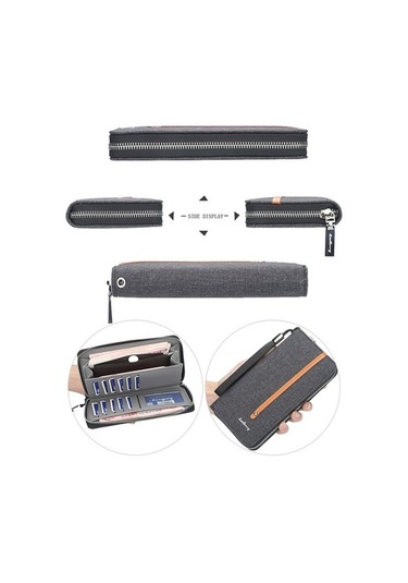 Zyzqstore Baellerry Kanvas Cüzdan Uzun Fermuarlı Vintage Çok Kartlı Debriyaj Erkek Kahve Kahverengi Kahverengi