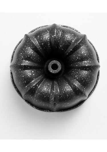 2 Li Granıt Dokum Mını Ruzgar Gulu Desenli Kek Kalıbı-110 Mm Siyah
