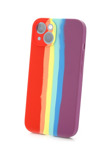 İphone 12 Uyumlu Kılıf Gökkuşağı Rainbow Lansman Silikon-leke Tutmayan Yüzey-tam Koruma Sağlar Çok Renkli