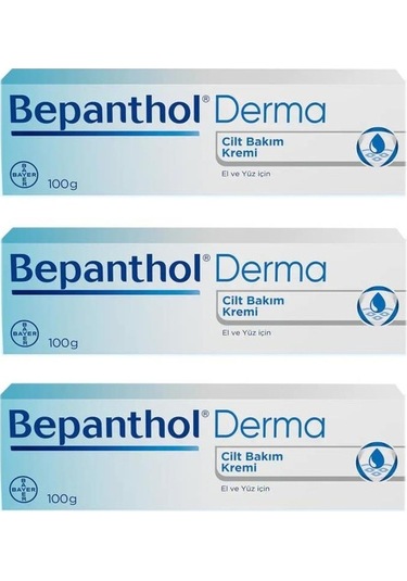 Bepanthol Derma El ve Yüz İçin Cilt Bakım Kremi 3 x 100 G