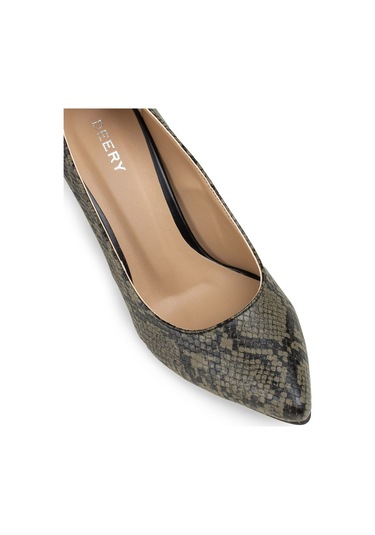 Deery Yeşil Yılan Desenli Kadın Stiletto Yeşil