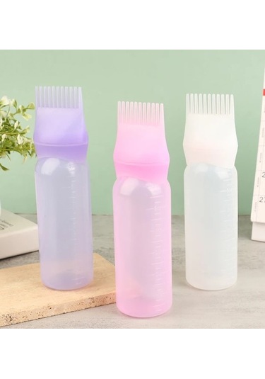 Taraklı Saç Boyama Ve Bakım Yağı Uygulama Şişesi 5256 Çok Renkli