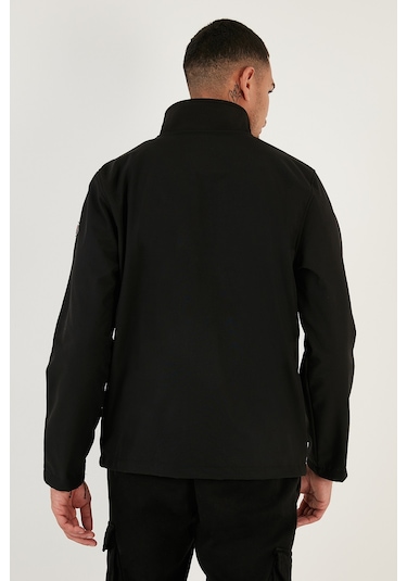 Buratti Su Itici Slim Fit Dik Yaka Softshell Ince Erkek Mont 649003 Siyah