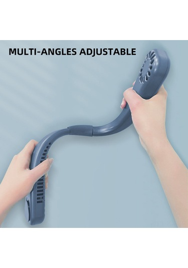 Kangvka Usb Şarjlı Boyun Fanı - 360 Soğutma, Sessiz Çalışma, Taşınabilir Tasarım, Mavi