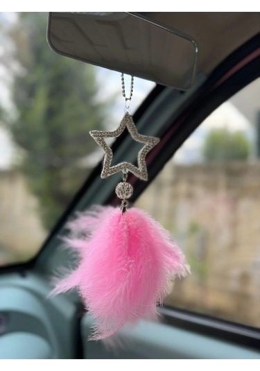 Araba Dikiz Ayna Süsü Taşlı Ayna Süsü Yıldız Renkli Koleksiyon