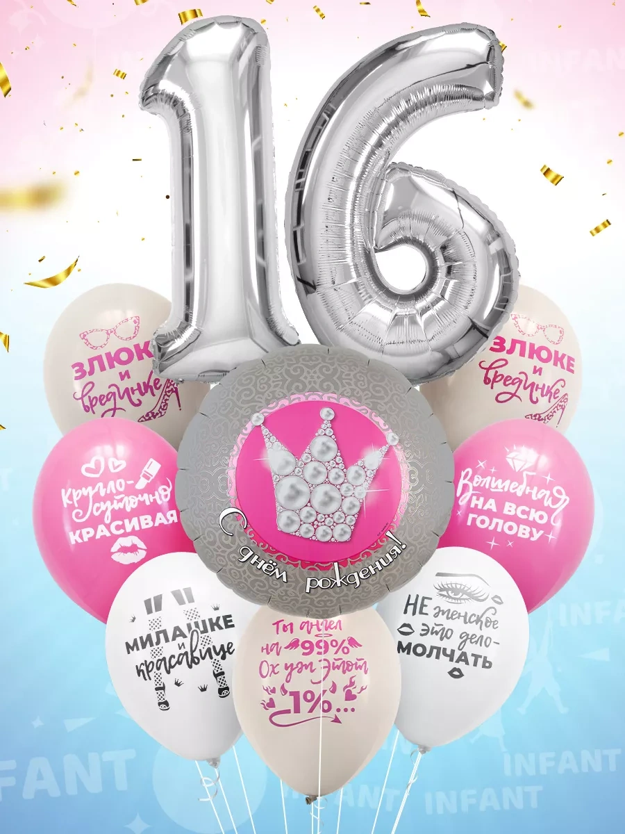 Infant 16 Yaş İçin Doğum Günü Rakamlı Balonlar 46846985 Gri