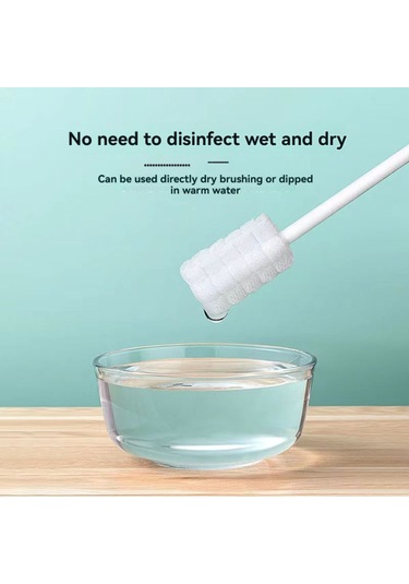 Vkemall 0-3 Yaş Bebek Ağız Temizleyici: Yumuşak Pamuk İpucu, Tükürük Tahtası Ve Süt Lekeleri Temizliği, Tek Kullandım Paketli, Güvenli Pp Sap