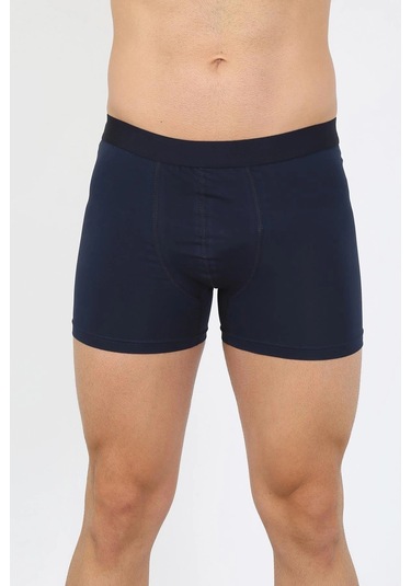 Giyim Erkek Pamuk Likralı Boxer Lacivert Lacivert