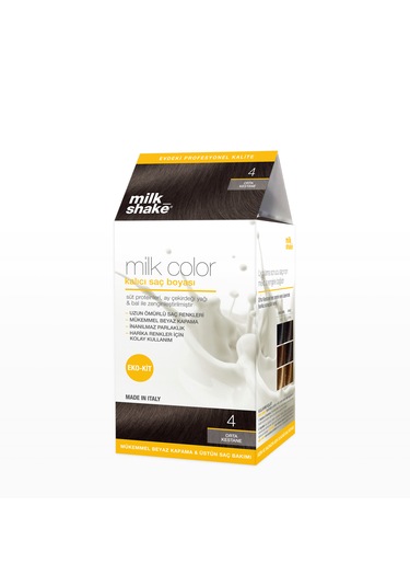 Milk Shake Milk Color Eko Kit Saç Boyası Orta Kestane -4 Köpüksü