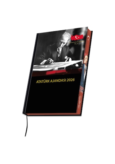 2026 Atatürk Ajanda Yıllık Atatürk Ajandası Kenar Boyalı 17x24 Cm Renksiz