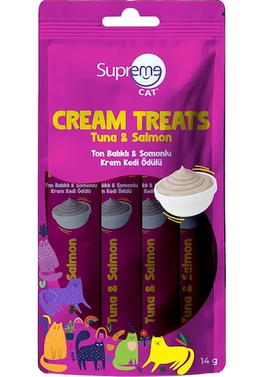 Supreme Ton Balıklı Somonlu Krema Kedi Ödülü 4x14 Gr