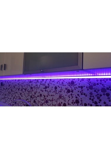 Rgb Renkli Kumandalı Mutfak Dolabı Ve Tezgah Altı Köşe Led Şerit Profil Aydınlatma Çok Renkli