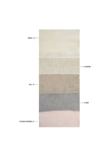 Keten Görünümlü Düz Tül Perde Pilesiz Gri-681 - Gri