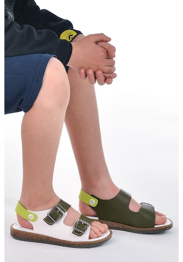 Kiko Kids Erkek Çocuk Sandalet Şb 2330-39 Yeşil - Beyaz 001