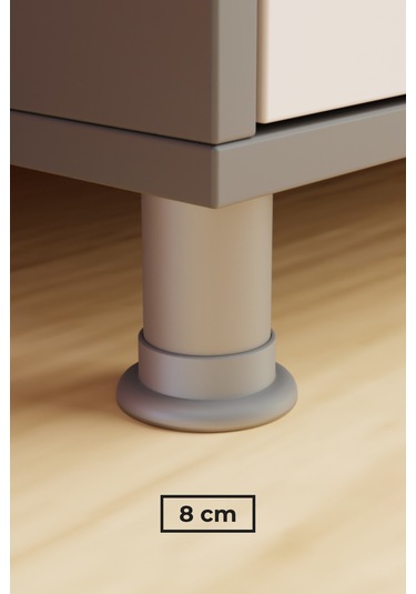 Krom Plastik 8cm Mobilya Koltuk Baza Masa Ofis Dolap Ayağı Ayakları Dayanıklı Modern Tasarım Gzm Krom Gri 8 Cm