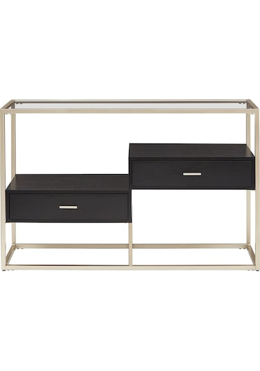 Faye Gold Metal Ahşap&cam Dresuar Ahşap