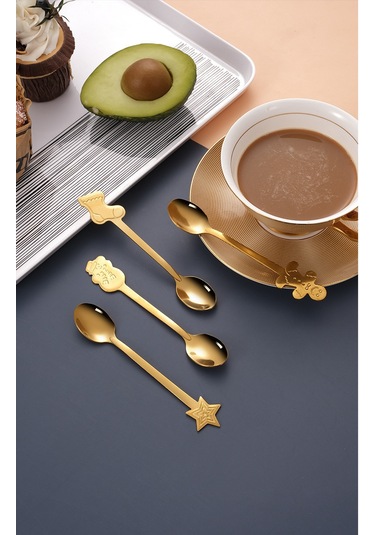 Kosona 304 Paslanmaz Çelik Noel Kadeh Kaşığı - Ayna Parlak, Ev/ofis/kafe Kullanıma Uygun, Hediye Paketi Diğer