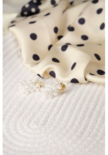 Kadın Kararmaz Çelik Lüks Boncuklu Örme Küpe Altın