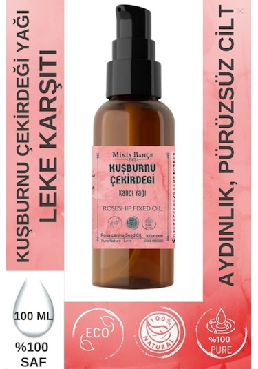 Minia Bahçe Soğuk Sıkım Kuşburnu Çekirdeği Yağı 100 ML