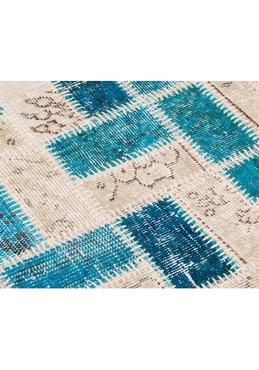 Patchwork El Dokuma Anadolu Halısı (431185141) Açık Mavi