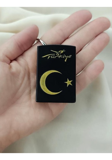 Çakmak Pürmüz Ayarlanabilir Mavi Gazlı Doldurulabilir Ay Yıldız Çakmak