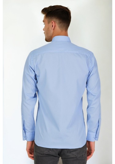 G925 Dewberry Erkek Gömlek-mavi Mavi