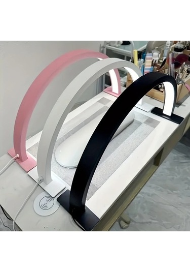 Fastbuy Dream011 Siyah Yarı Ay Tırnak Lambası - Usb Düğme Anahtarlı Alüminyum Soğuk Beyaz Işık Tırnak Sanatı Siyah