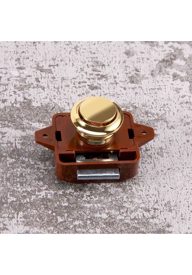 Nayomiglow Adet Anahtarsız Basmalı Düğmeli Kapı Tokmağı Kilidi Rv Karavan Kabin Tekne Motor Ev Dolabı, Kahverengi Altın