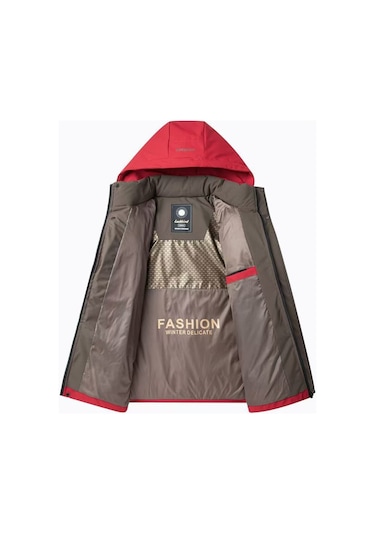 Kışlık Rahat Kalın Kapüşonlu Sıcak Erkek Pamuklu Ceket Siyah