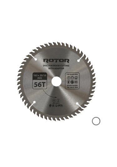 Ahşap Kesme Diski Rotor 165 20/16 Adaptörlü 56t