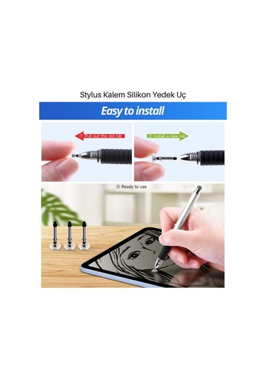 Dokunmatik Kalem Silikon Disk Uç Fuchsia Stylus Pen Silikon Disc Tip