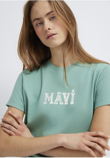 Mavi - Mavi Baskılı Yeşil Tişört 1612232-71480 Yeşil