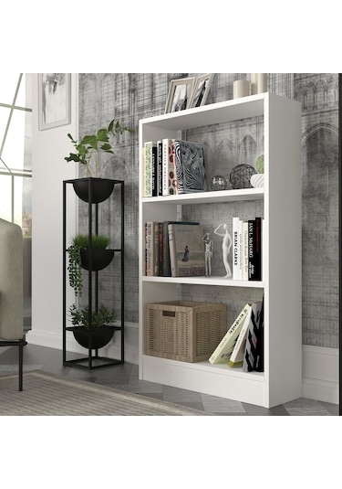 Dekorister Cella 3 Raflı Kitaplık Beyaz