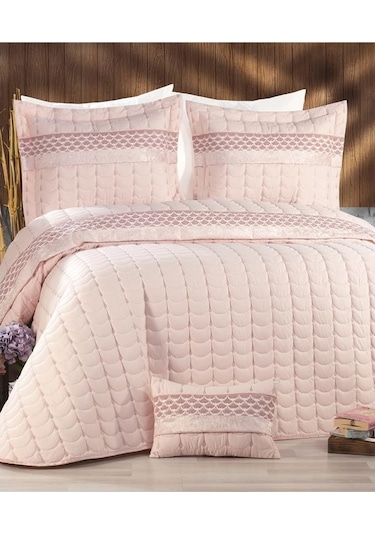 Colors Micro Çift Kişilik Yatak Örtüsü Pudra