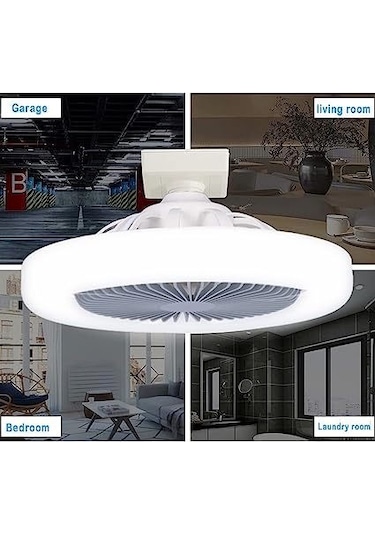 Youtek Akıllı Tavan Fanı Lambası - 4w Sessiz Fan + 30w Led Işık, 3 Hızlı, 3000k-6000k Renk Sıcaklığı, Uzaktan Kumanda, E27/e26 Kolay Kurulum