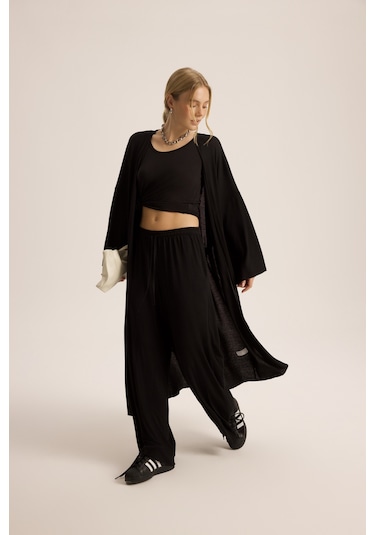 Mai Studios Co. Raina Siyah Kimono Basic Üçlü Takım Siyah