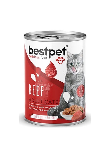 Bestpet Parça Etli Sığrlı Etli Yetişkin Kedi Konservesi 24 Adet 400 Gr 243-20014.04