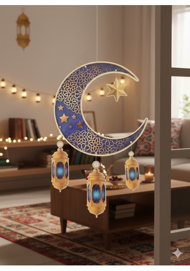 Dodomar Süs Sarkıt Ramazan Tavan Ayyıldız Kandi90x30 Mavi