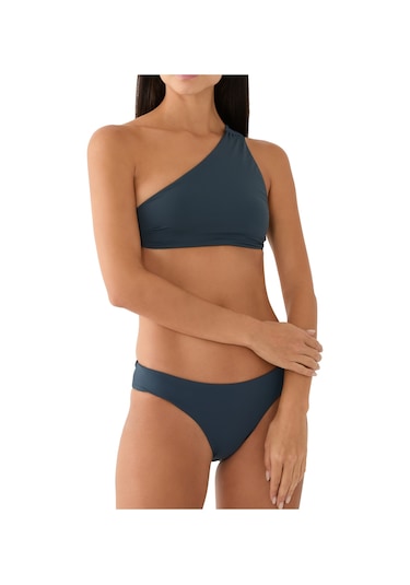 Haight Tek Omuzlu Bikini Üstü Koyu Mavi