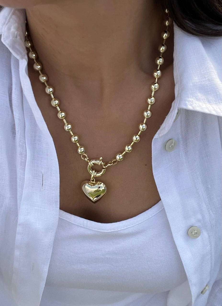 Kalp Charmlı Kolye Çok Renkli