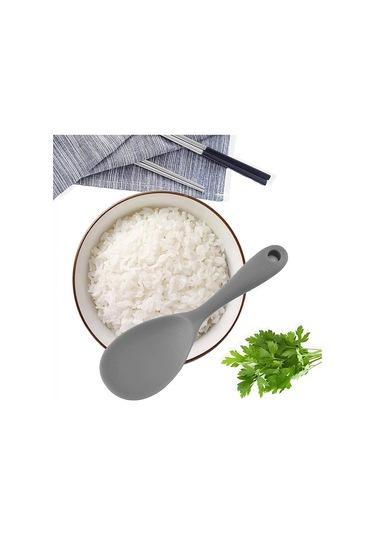 Burcummm Silikon Kısa Pilav Kaşığı Gri Çok Renkli